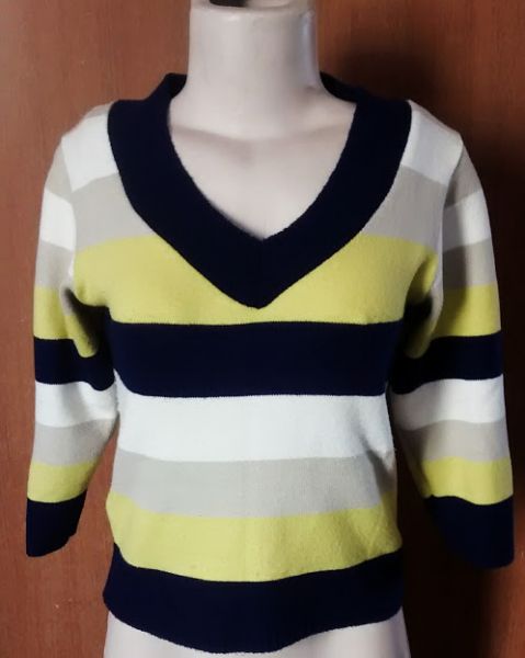 Blusa 3/4 Listrada de Malha quente